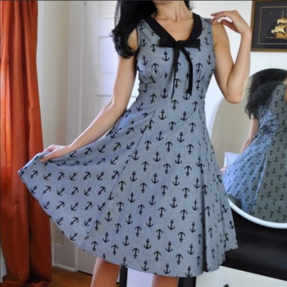 Heart of Haute Hillary Dress in Chambray Anchor 3XL